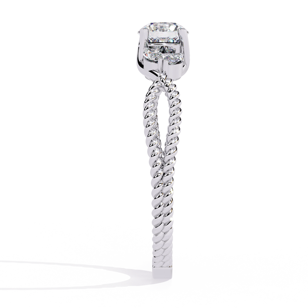 Vintage Twisted Diamond Solitaire Ring