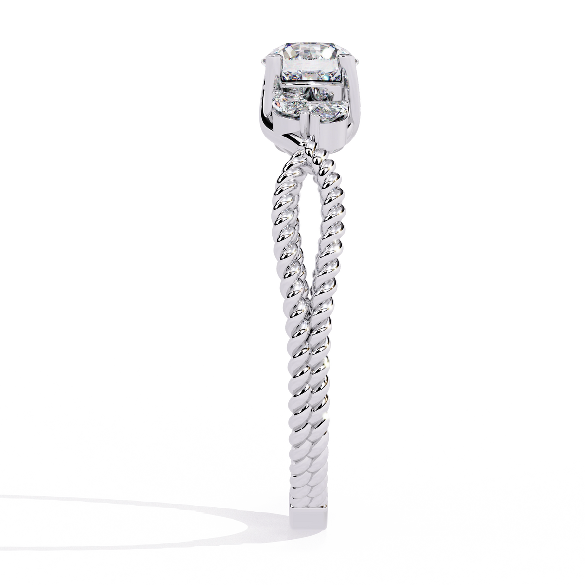 Vintage Twisted Diamond Solitaire Ring