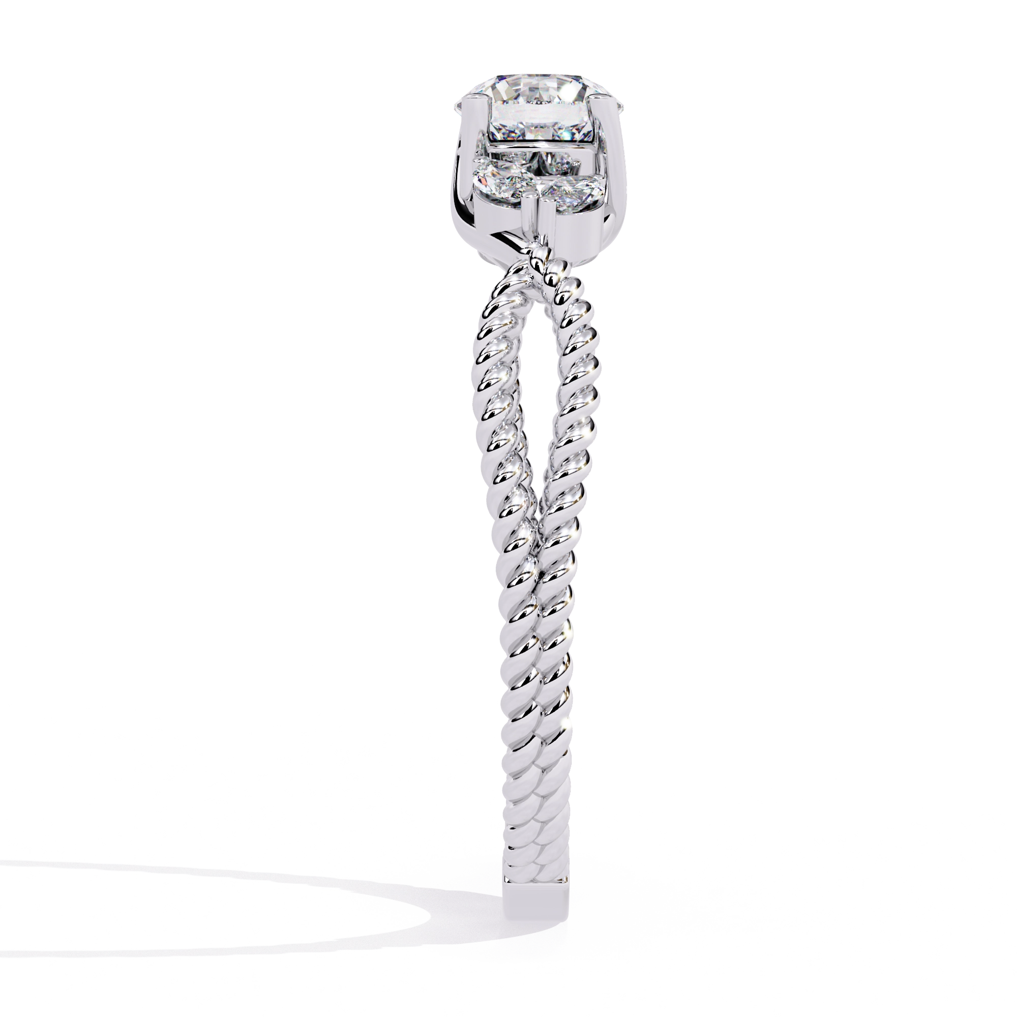 Vintage Twisted Diamond Solitaire Ring