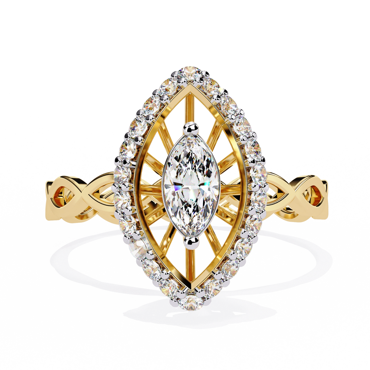 Marquise Halo Ring