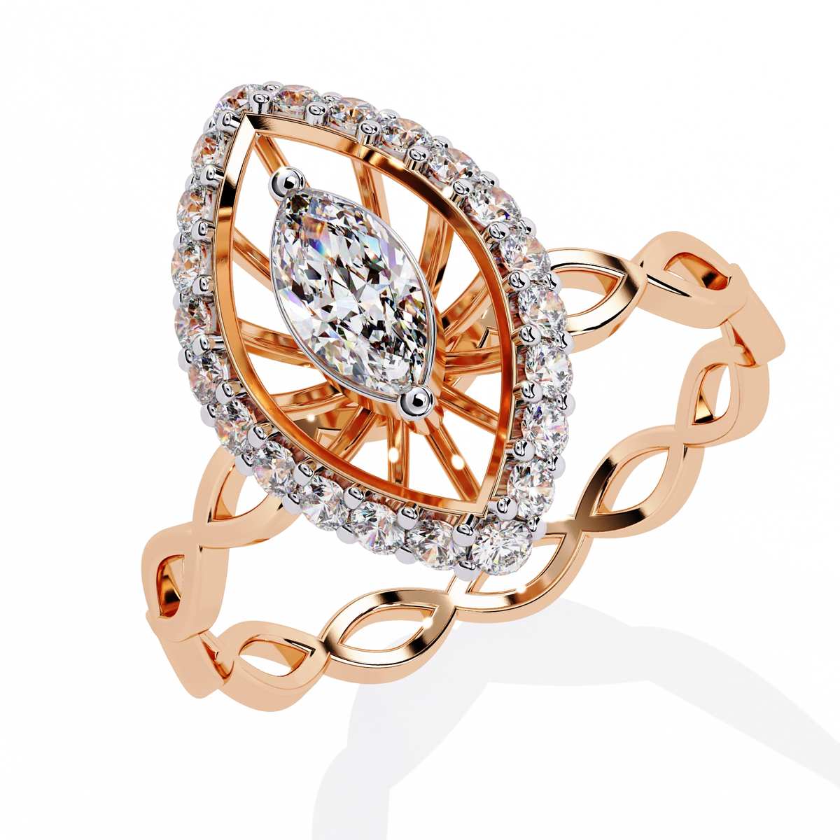 Marquise Halo Ring
