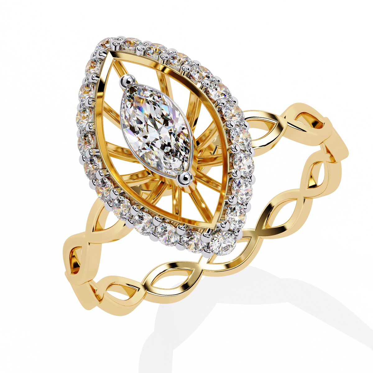 Marquise Halo Ring