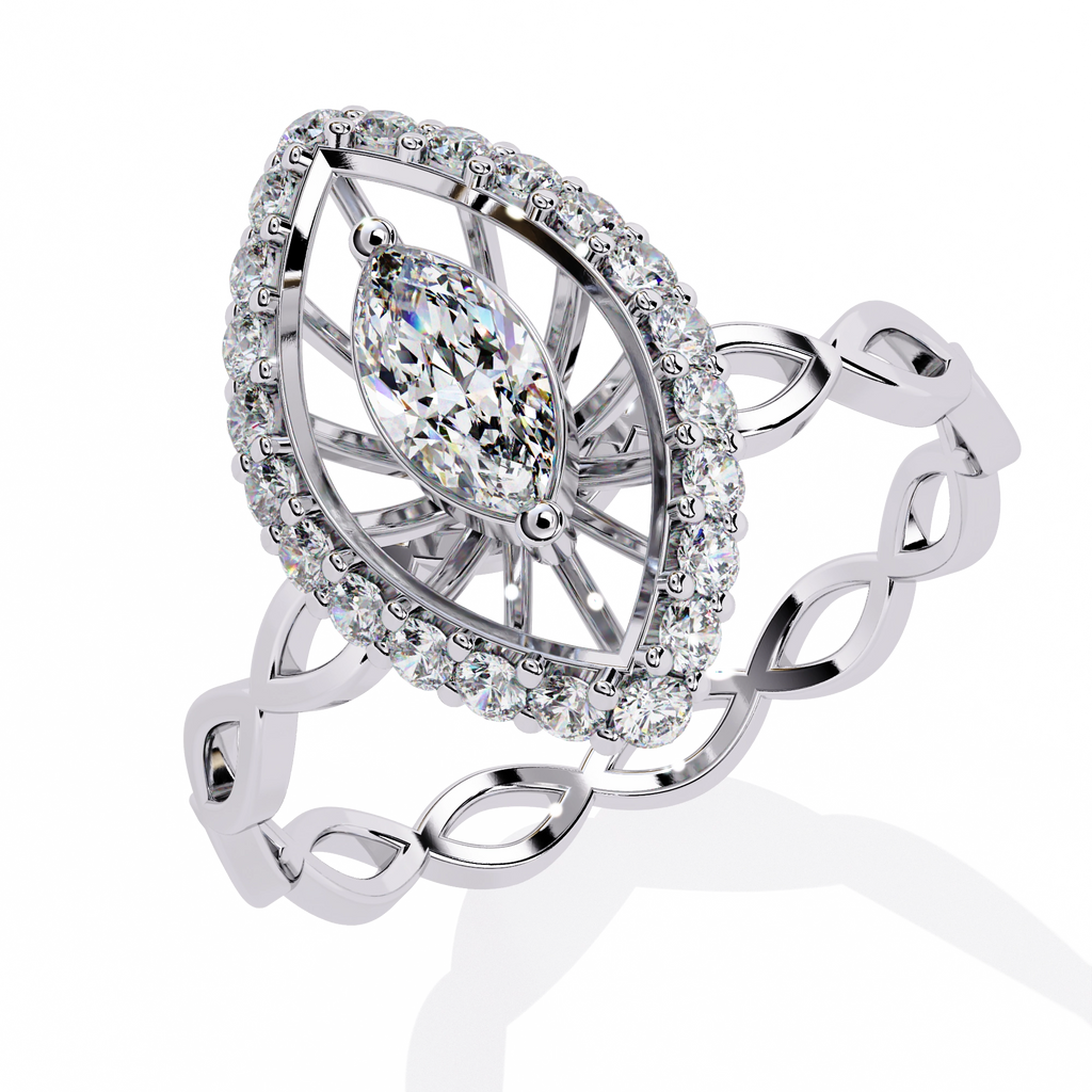 Marquise Halo Ring