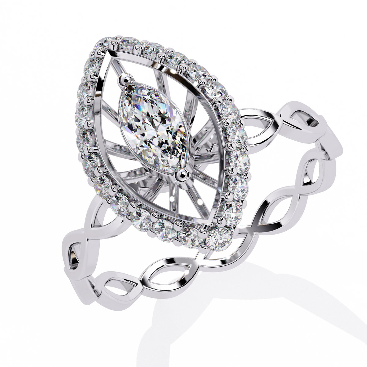 Marquise Halo Ring