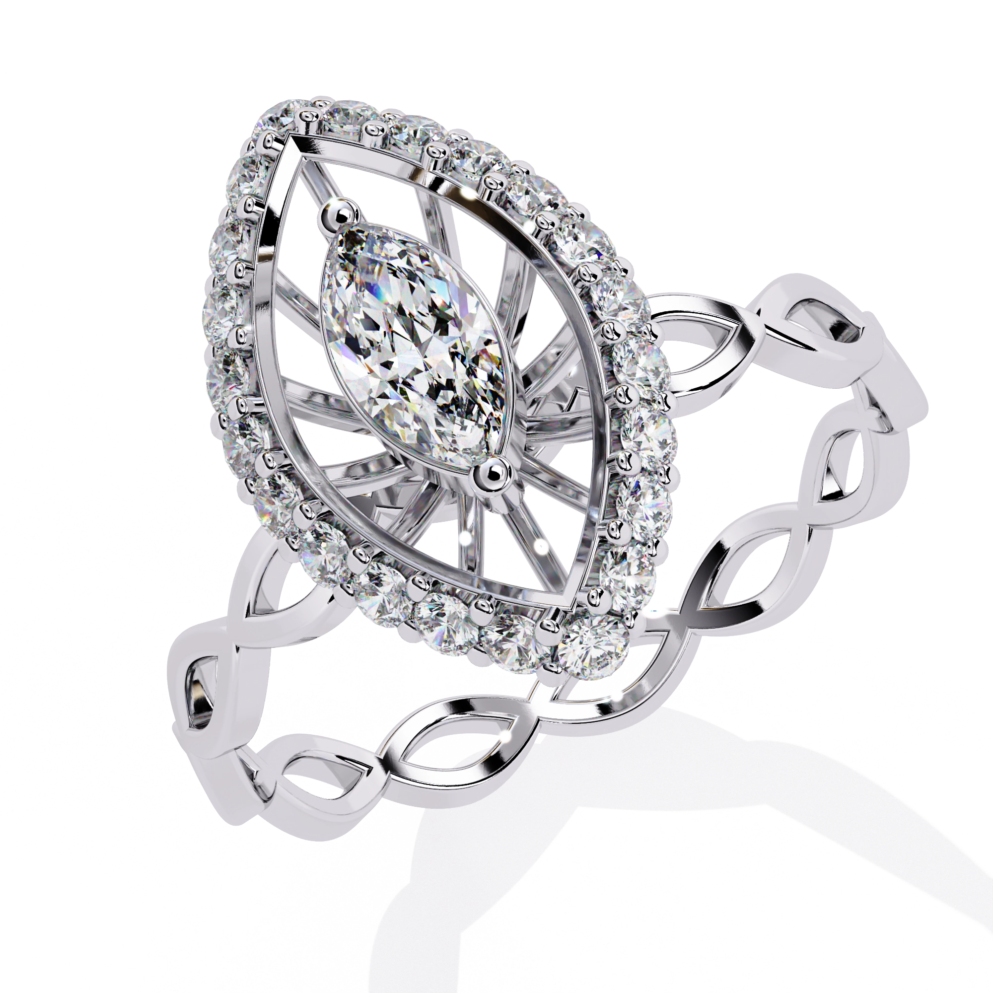 Marquise Halo Ring