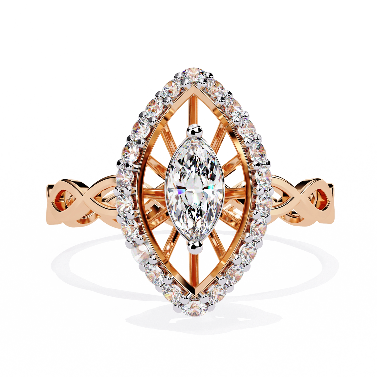 Marquise Halo Ring