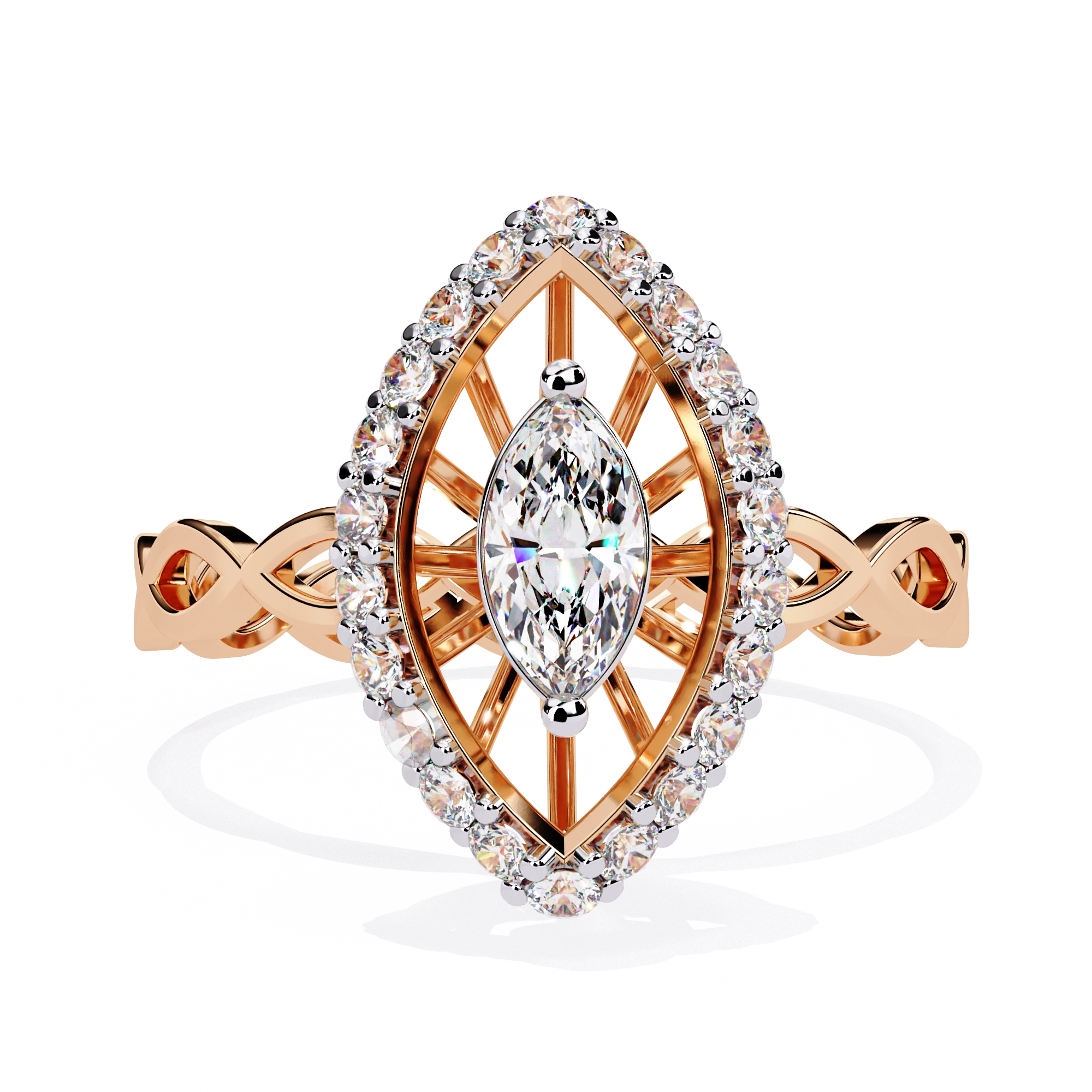Marquise Halo Ring