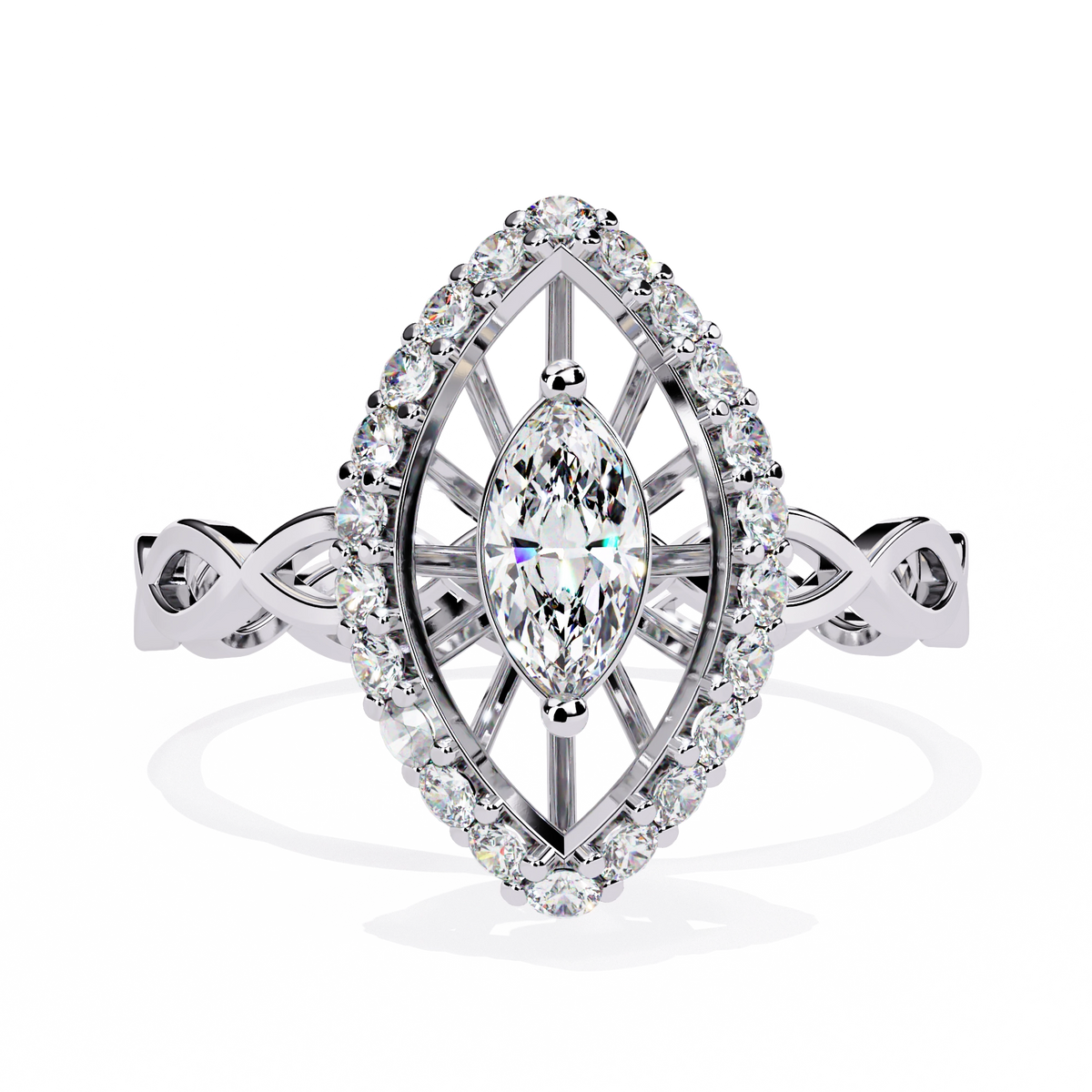 Marquise Halo Ring