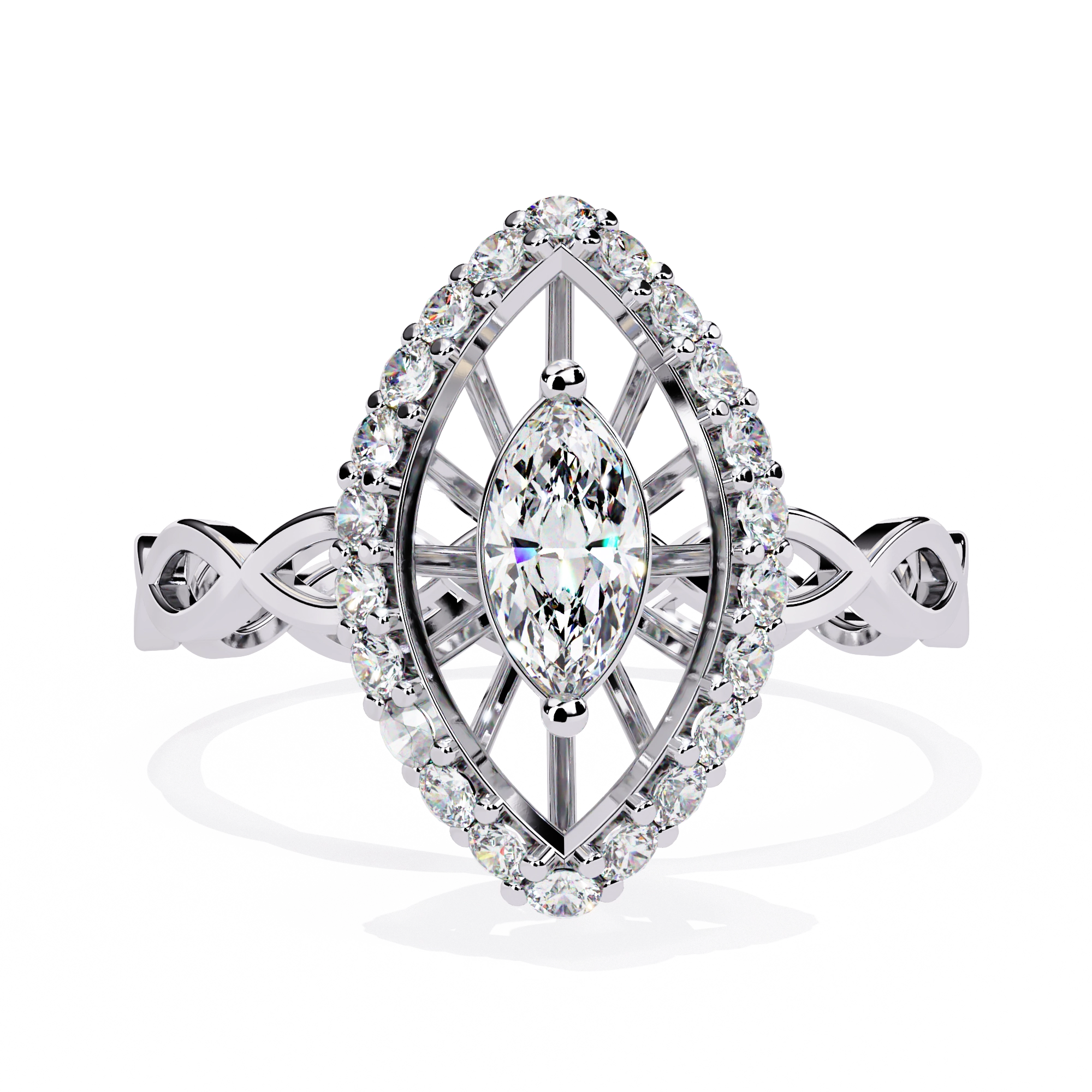 Marquise Halo Ring