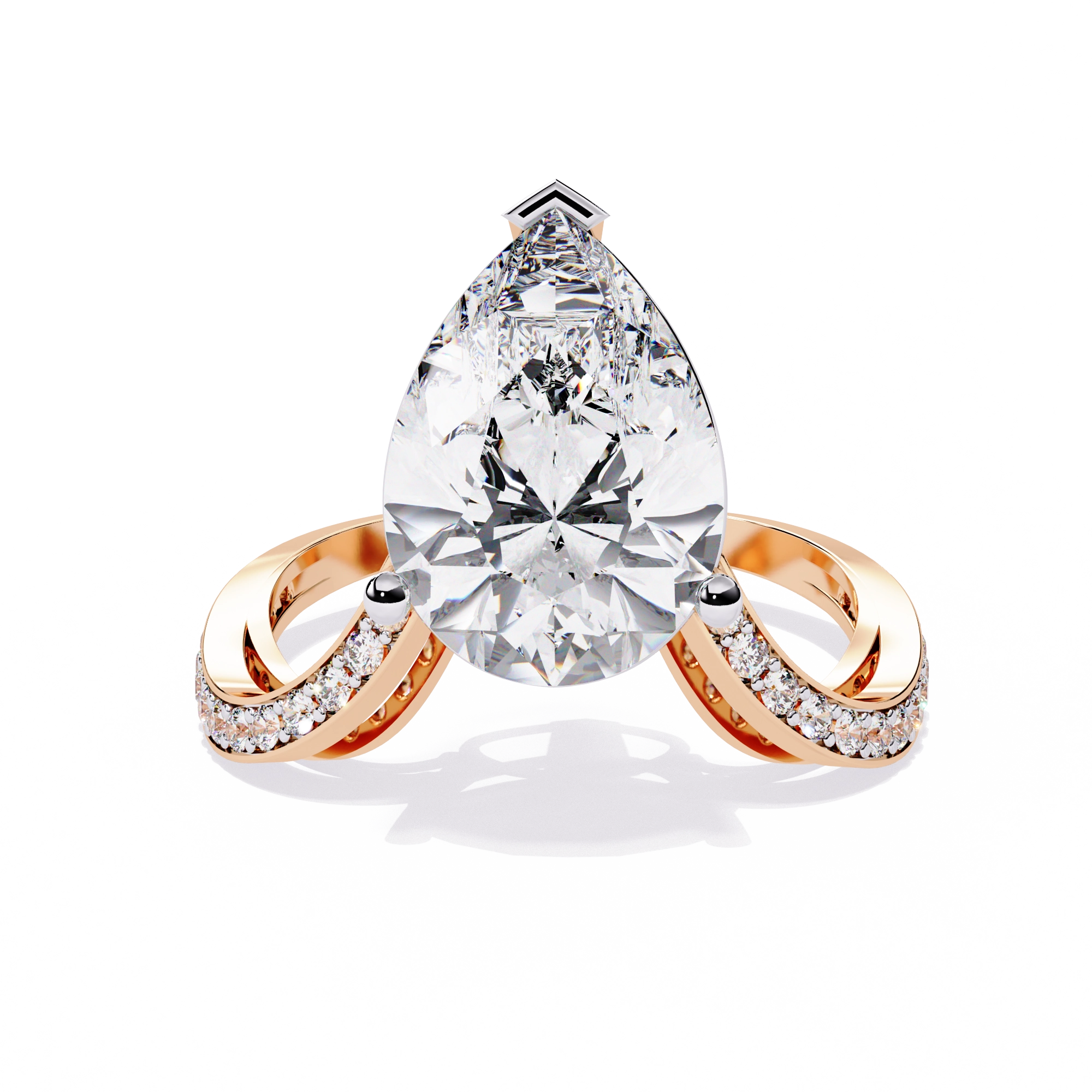 Elegant Halo Diamond Statement Ring