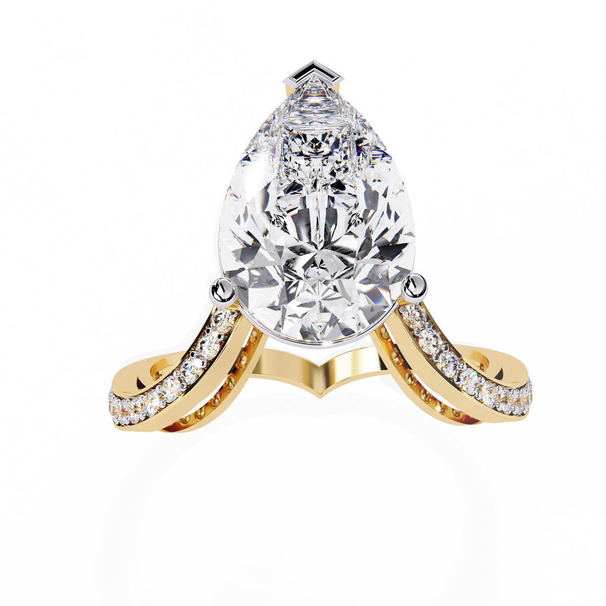 Elegant Halo Diamond Statement Ring