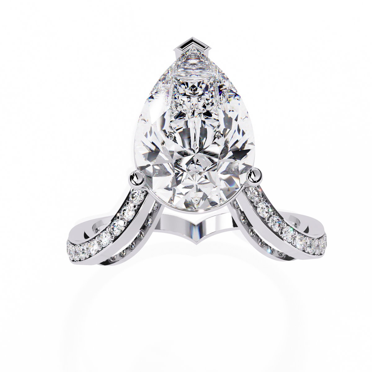 Elegant Halo Diamond Statement Ring