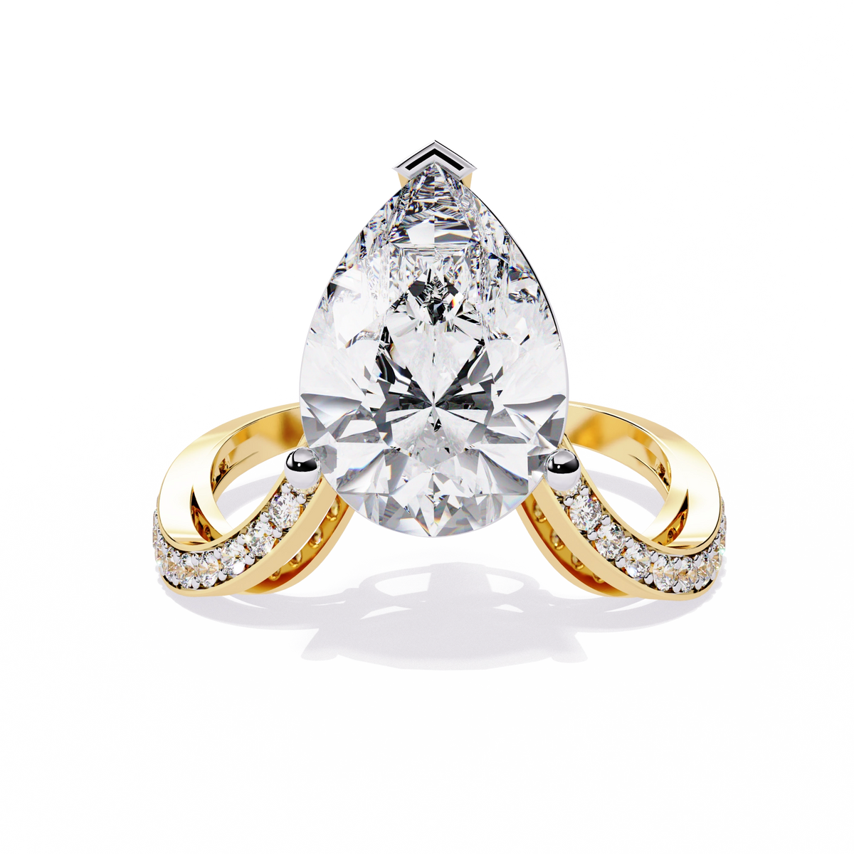 Elegant Halo Diamond Statement Ring