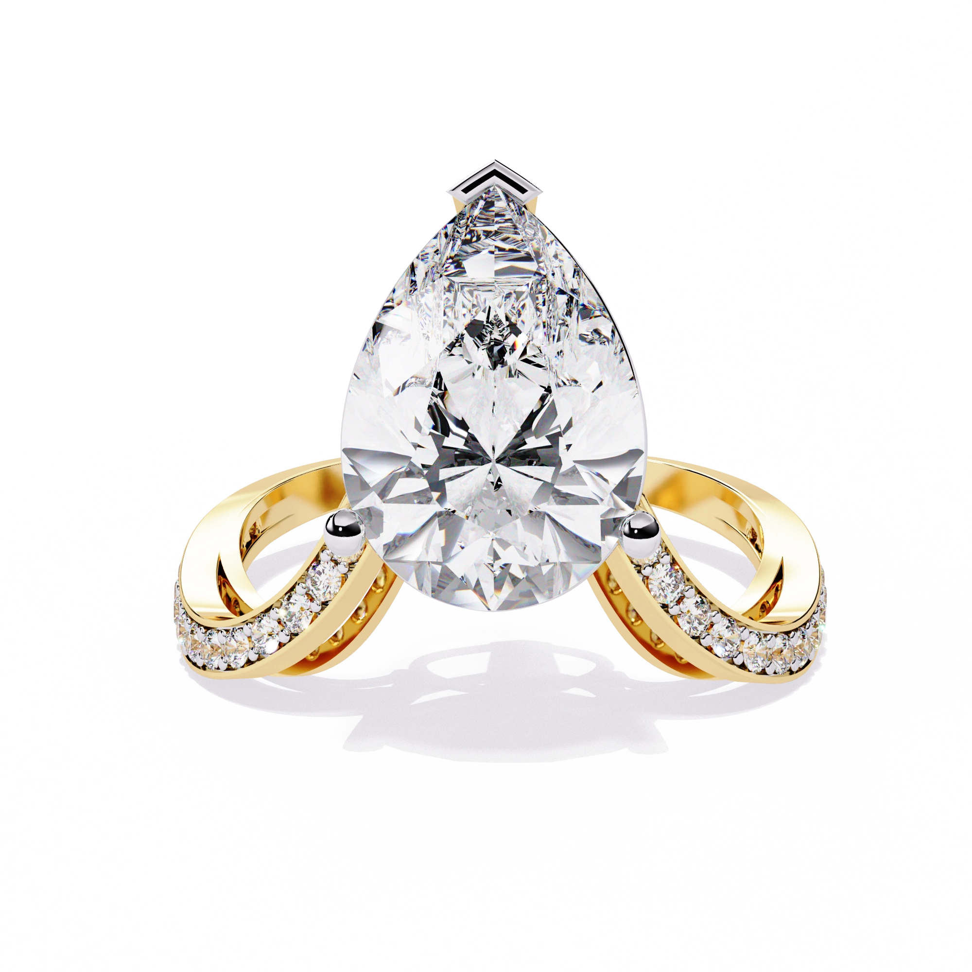 Elegant Halo Diamond Statement Ring