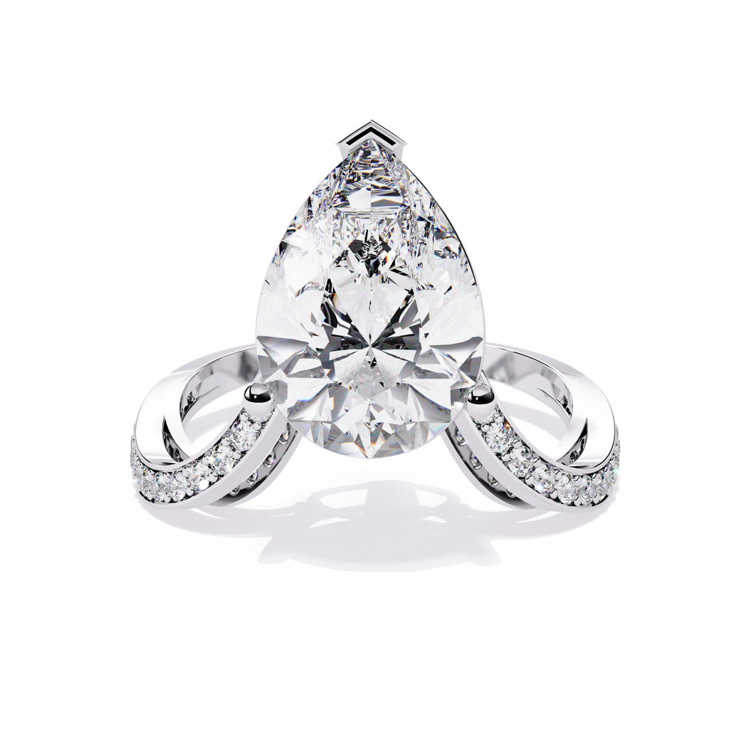 Elegant Halo Diamond Statement Ring