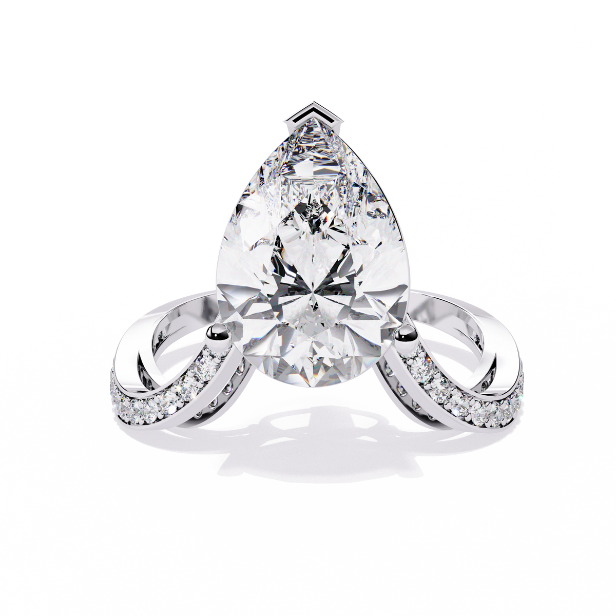 Elegant Halo Diamond Statement Ring