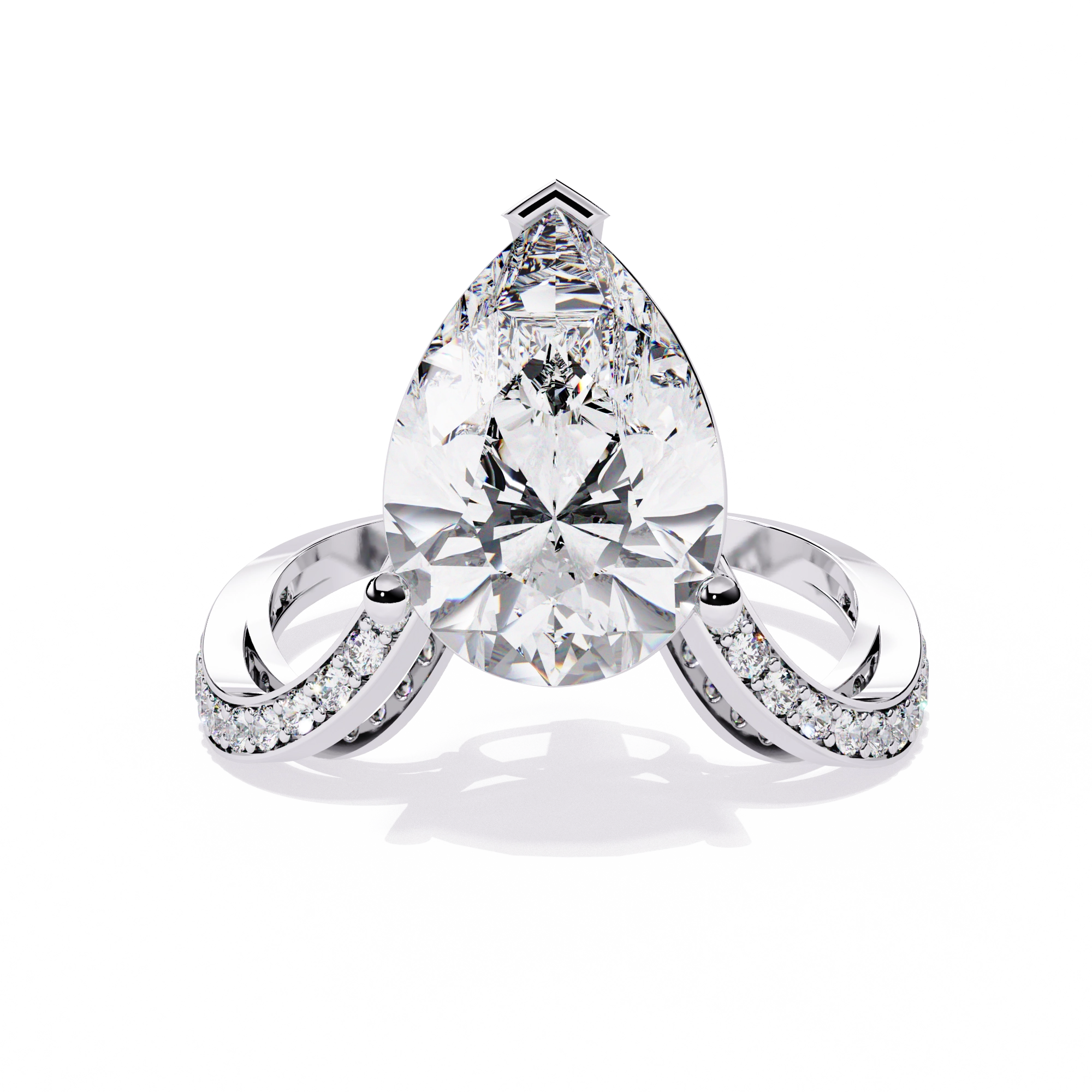 Elegant Halo Diamond Statement Ring