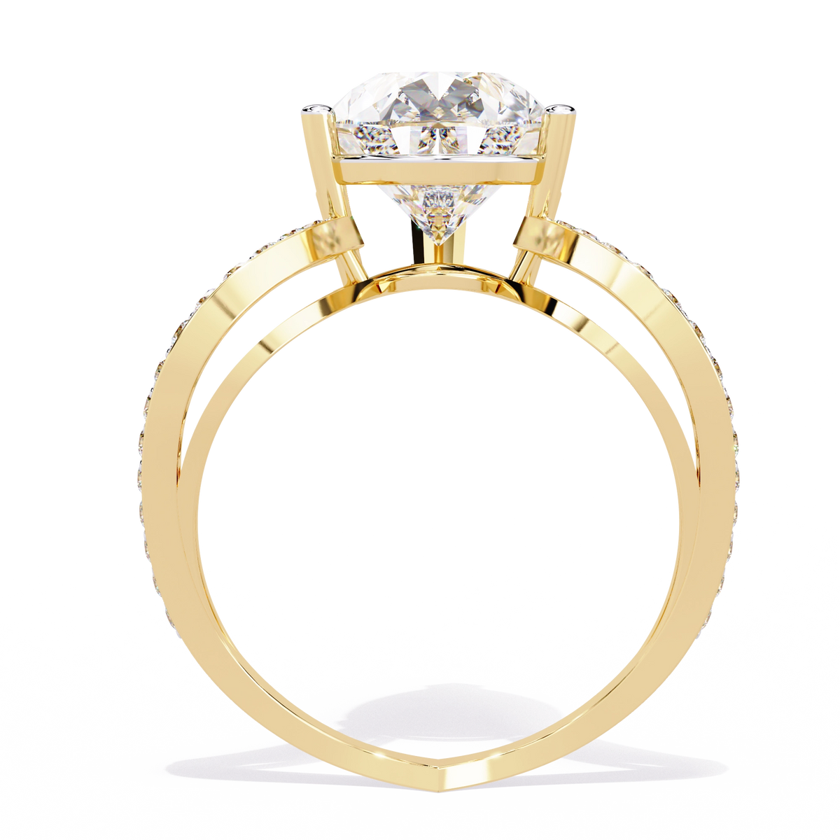 Elegant Halo Diamond Statement Ring