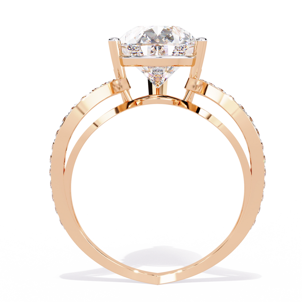 Elegant Halo Diamond Statement Ring