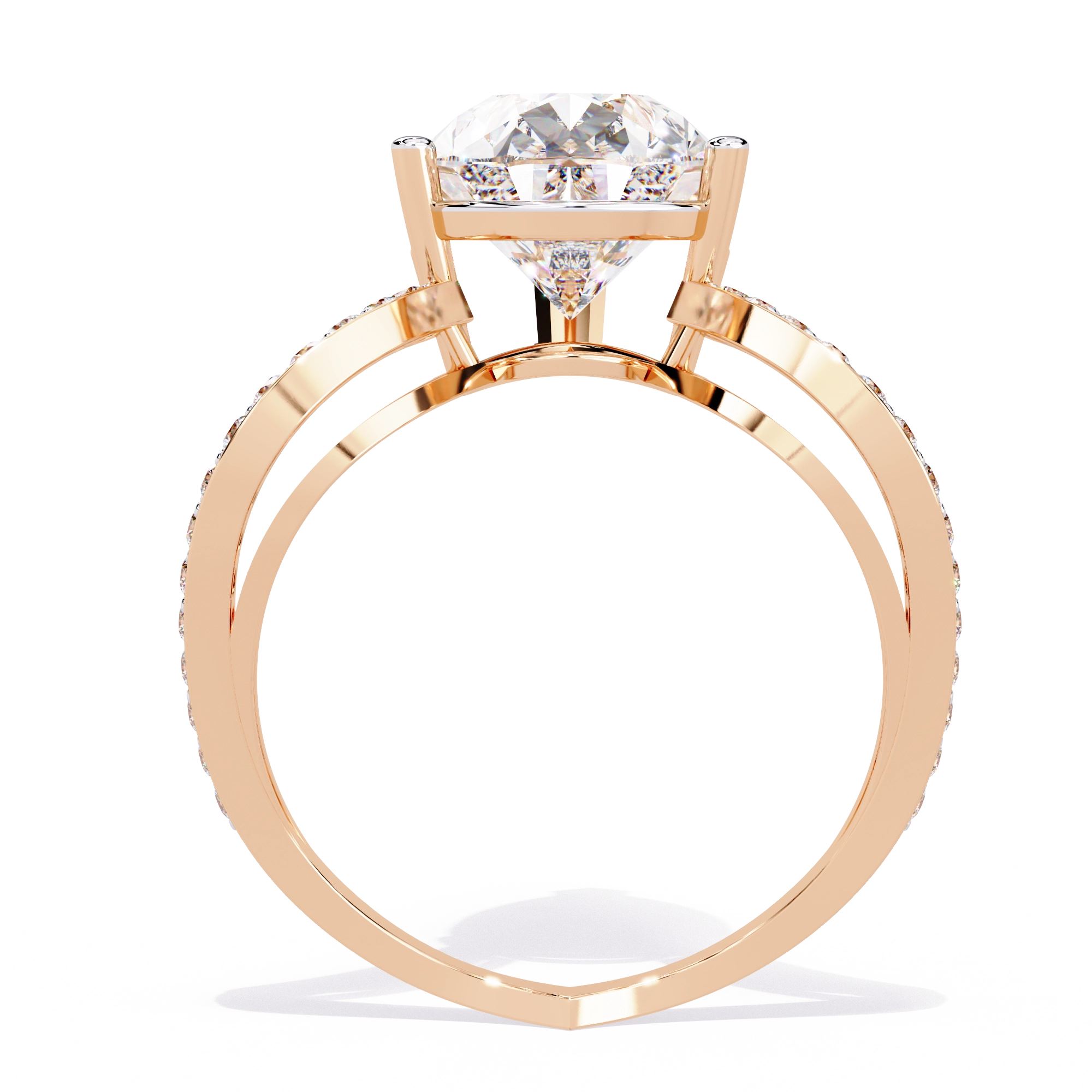 Elegant Halo Diamond Statement Ring