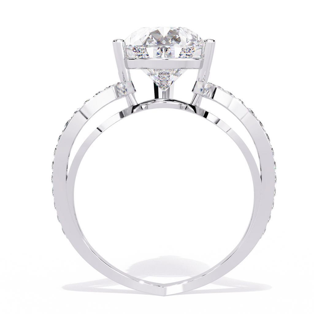 Elegant Halo Diamond Statement Ring