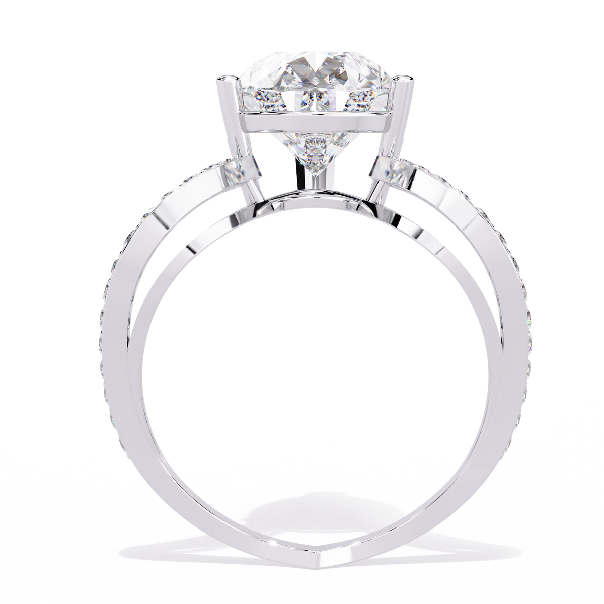 Elegant Halo Diamond Statement Ring