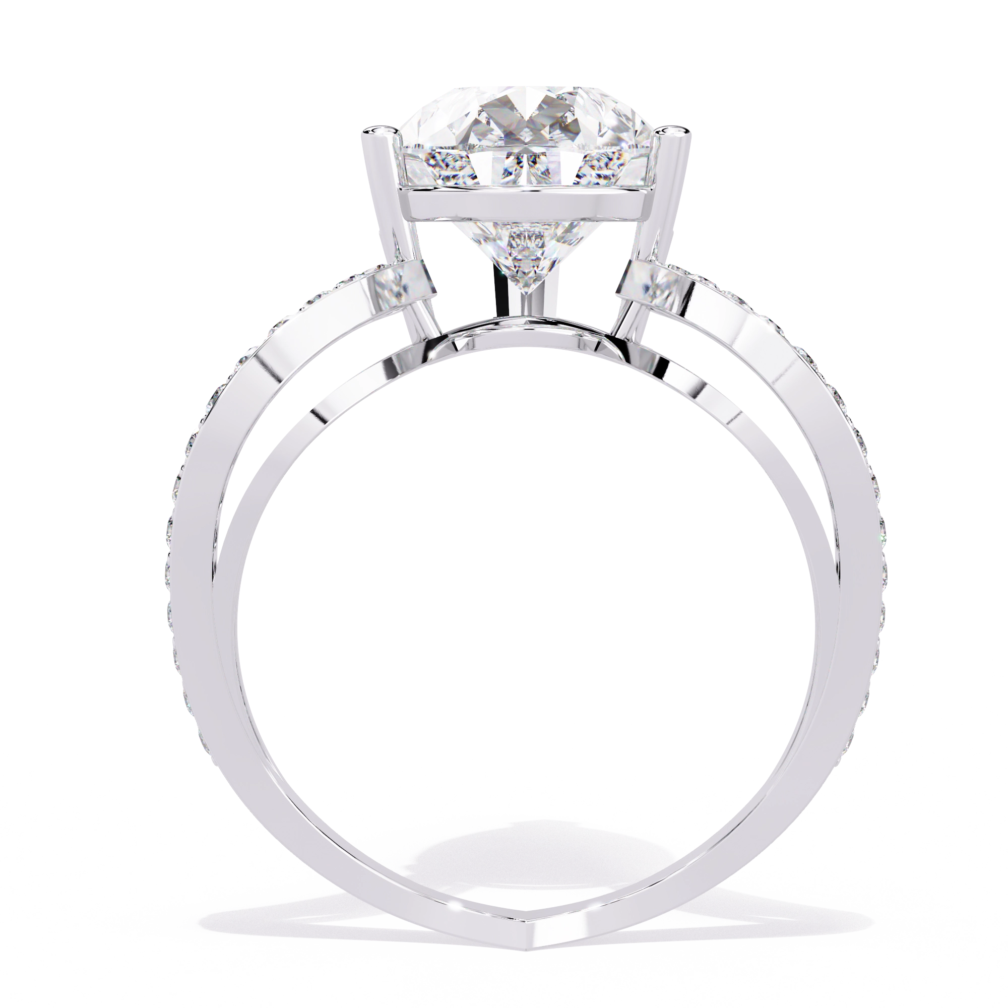 Elegant Halo Diamond Statement Ring