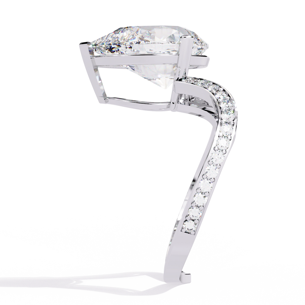 Elegant Halo Diamond Statement Ring