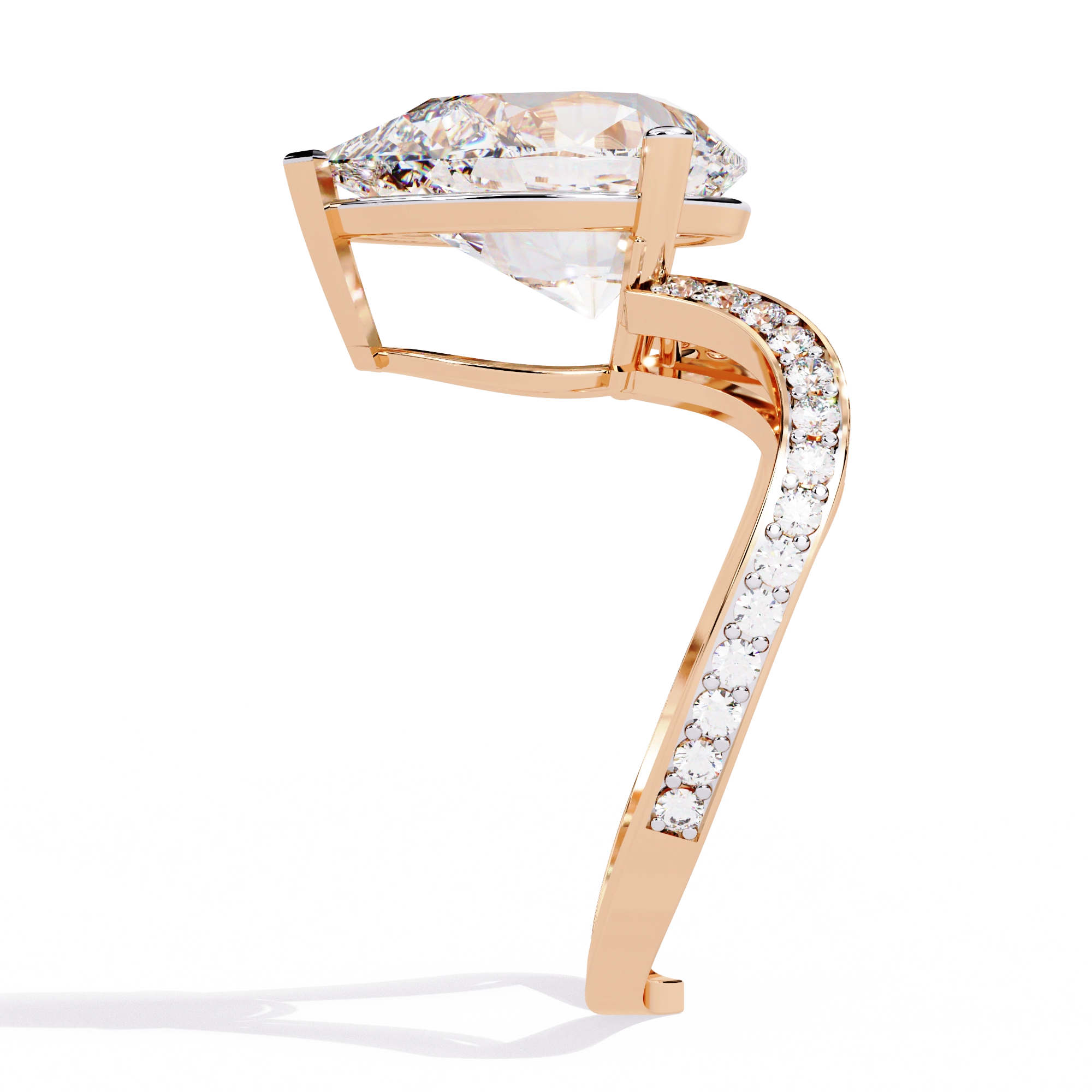 Elegant Halo Diamond Statement Ring