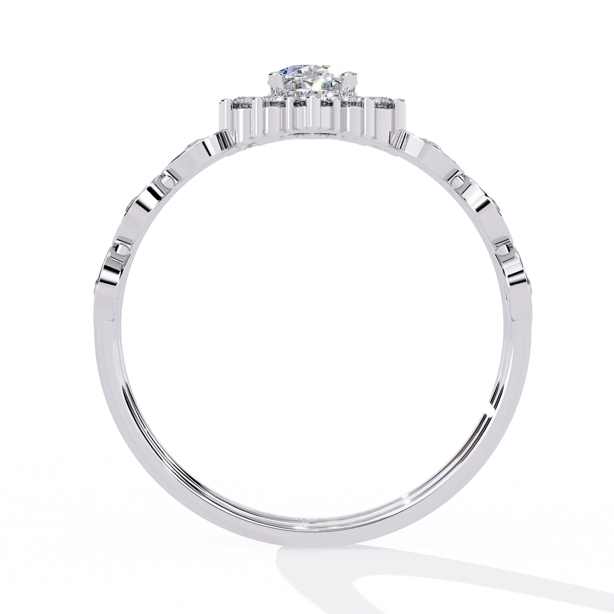 Minimal Diamond Band Ring
