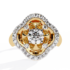 Floral Halo Diamond Statement Ring