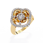 Floral Halo Diamond Statement Ring