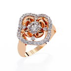 Floral Halo Diamond Statement Ring