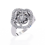 Floral Halo Diamond Statement Ring