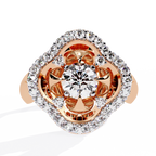 Floral Halo Diamond Statement Ring