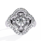 Floral Halo Diamond Statement Ring