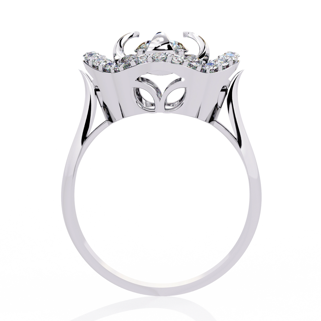 Floral Halo Diamond Statement Ring