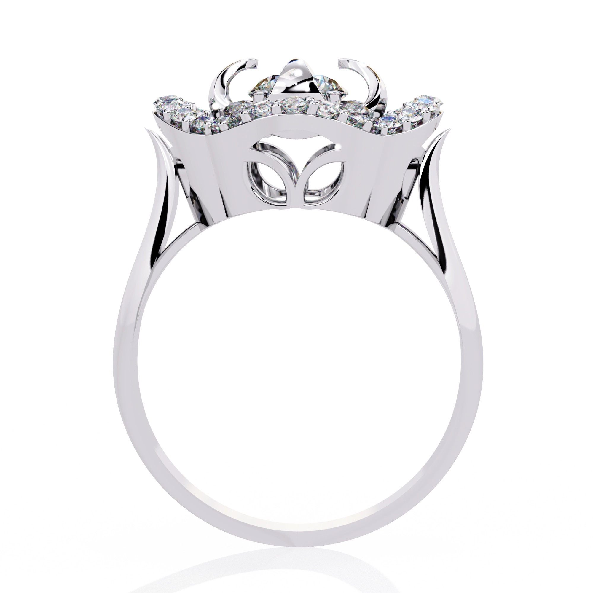 Floral Halo Diamond Statement Ring