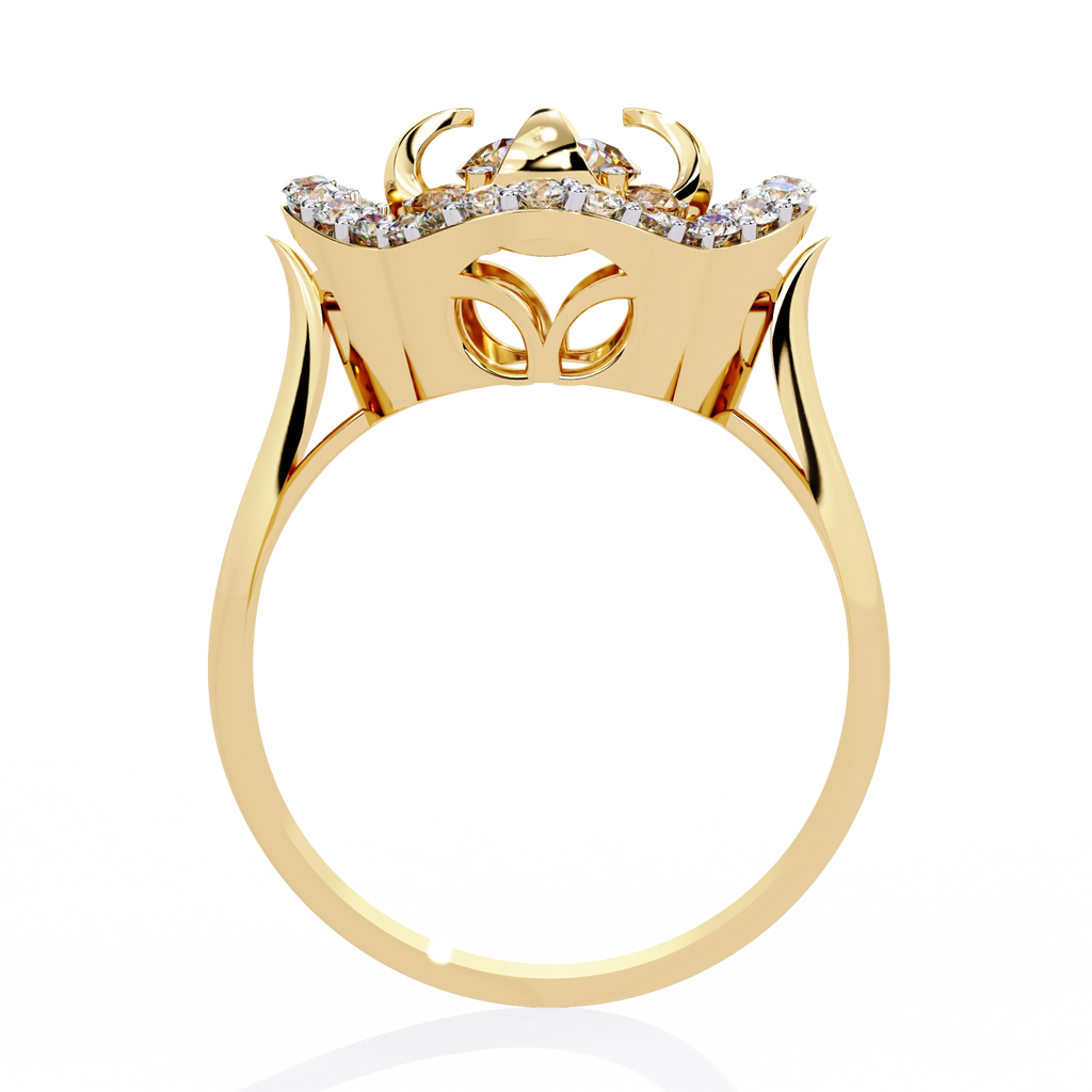 Floral Halo Diamond Statement Ring