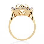 Floral Halo Diamond Statement Ring