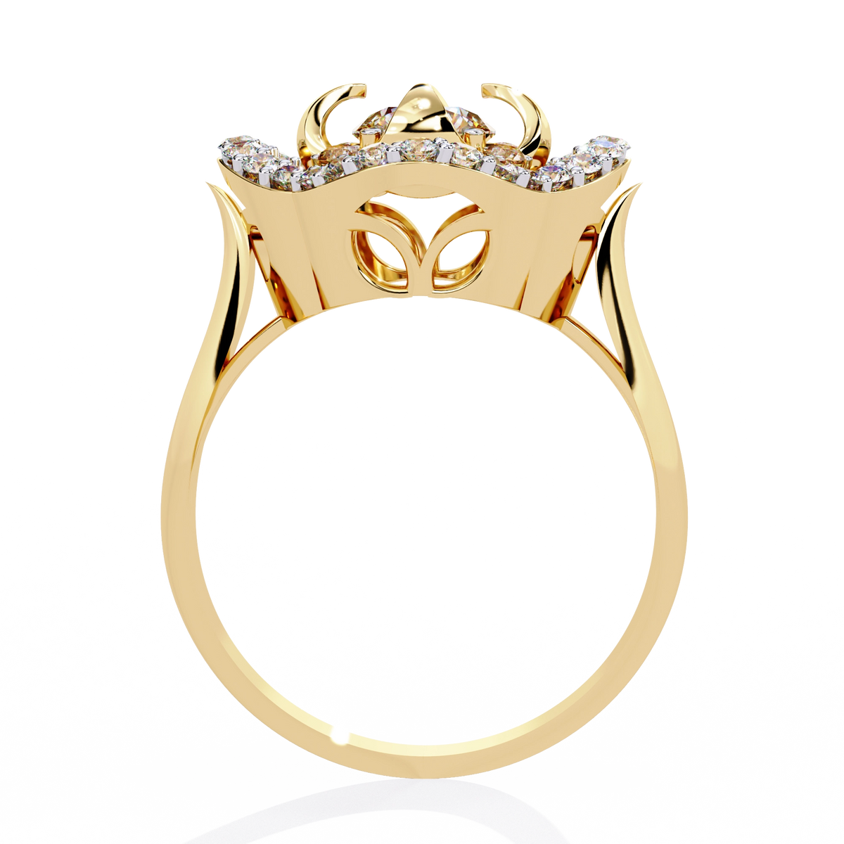 Floral Halo Diamond Statement Ring