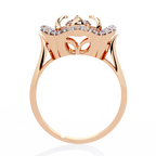 Floral Halo Diamond Statement Ring
