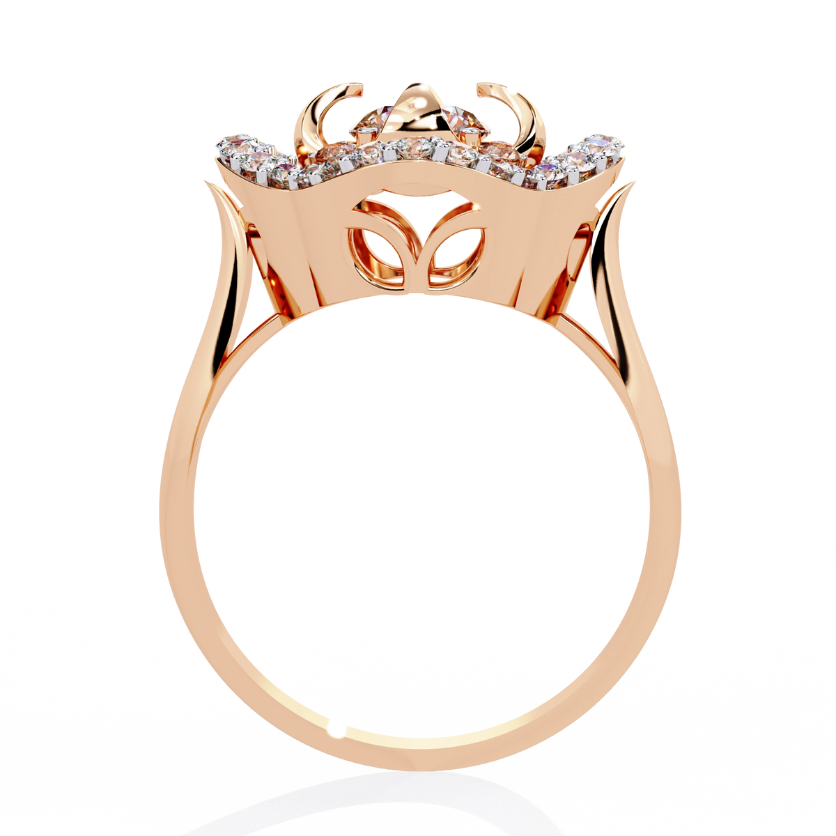 Floral Halo Diamond Statement Ring