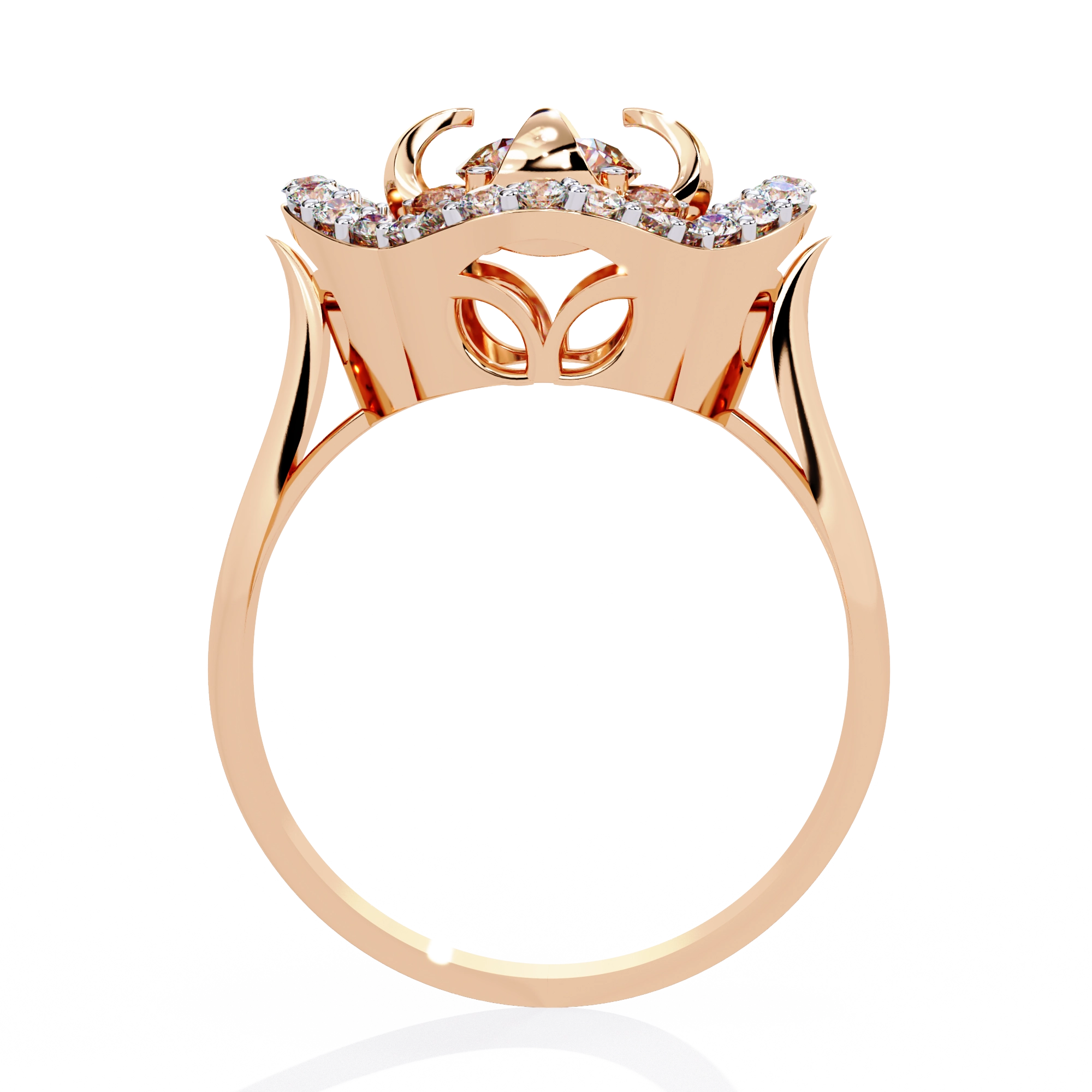 Floral Halo Diamond Statement Ring