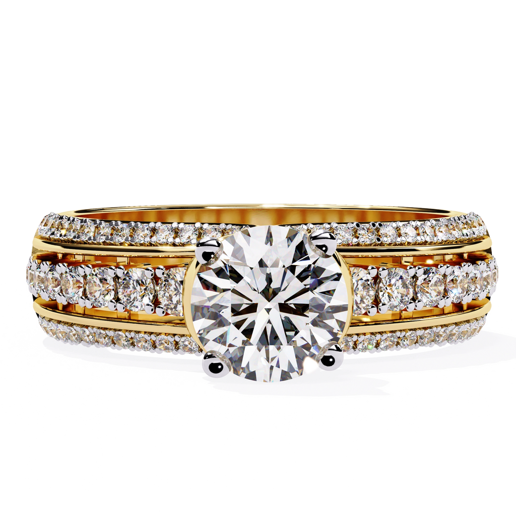 Modern Solitaire Diamond Band Ring
