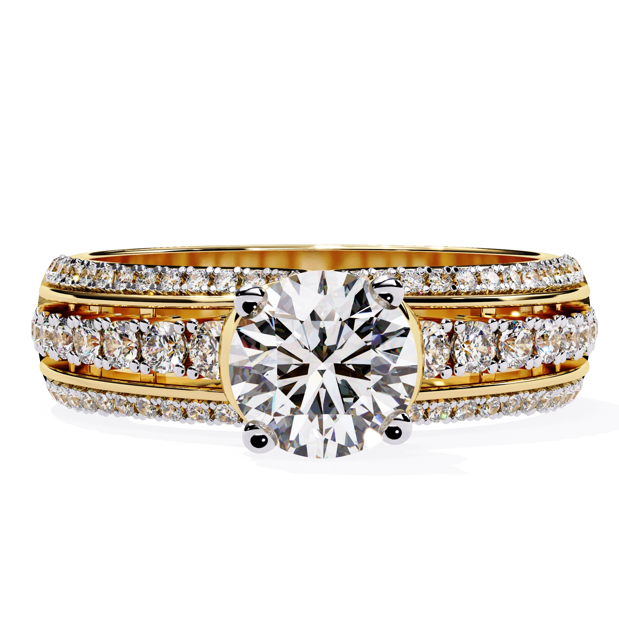 Modern Solitaire Diamond Band Ring