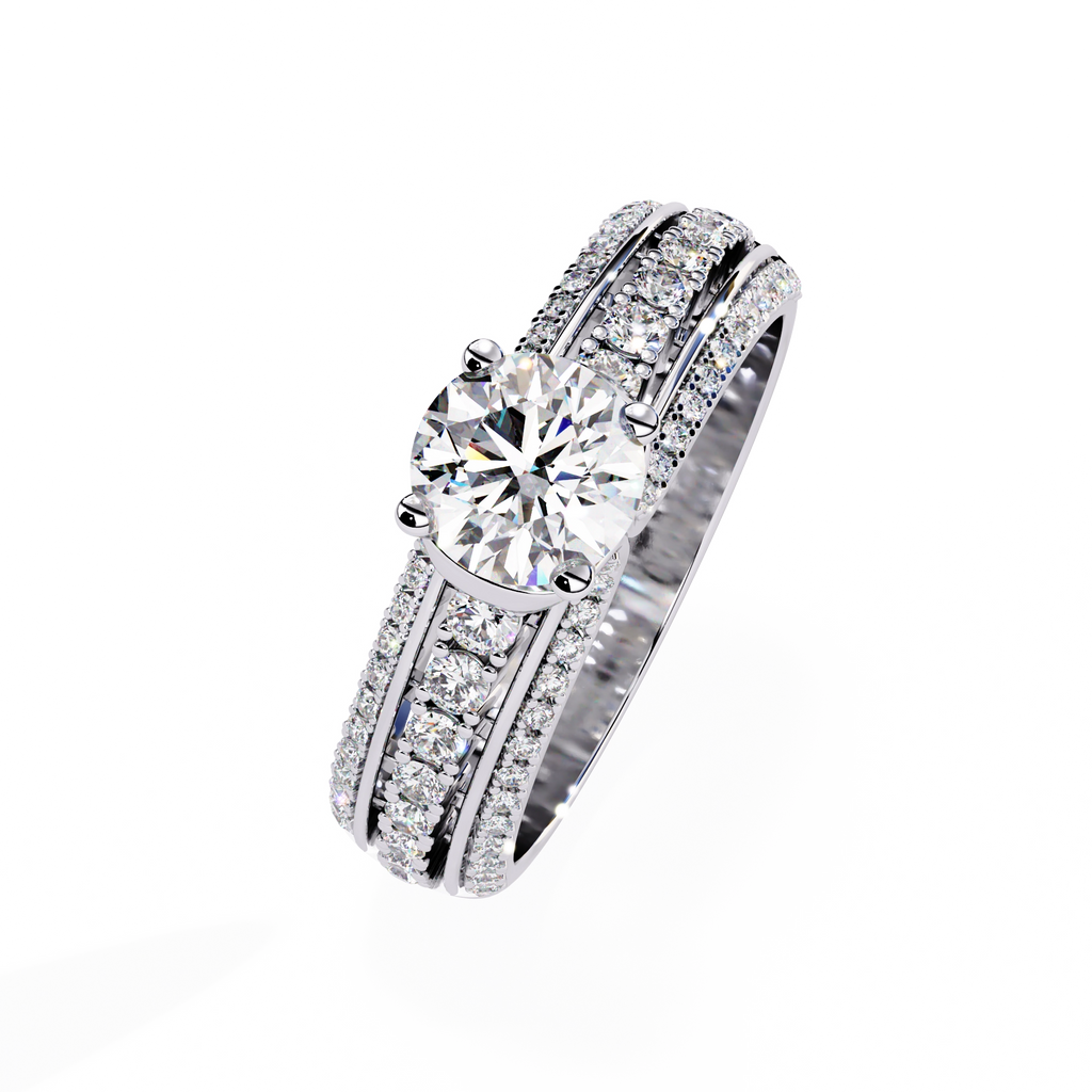 Modern Solitaire Diamond Band Ring