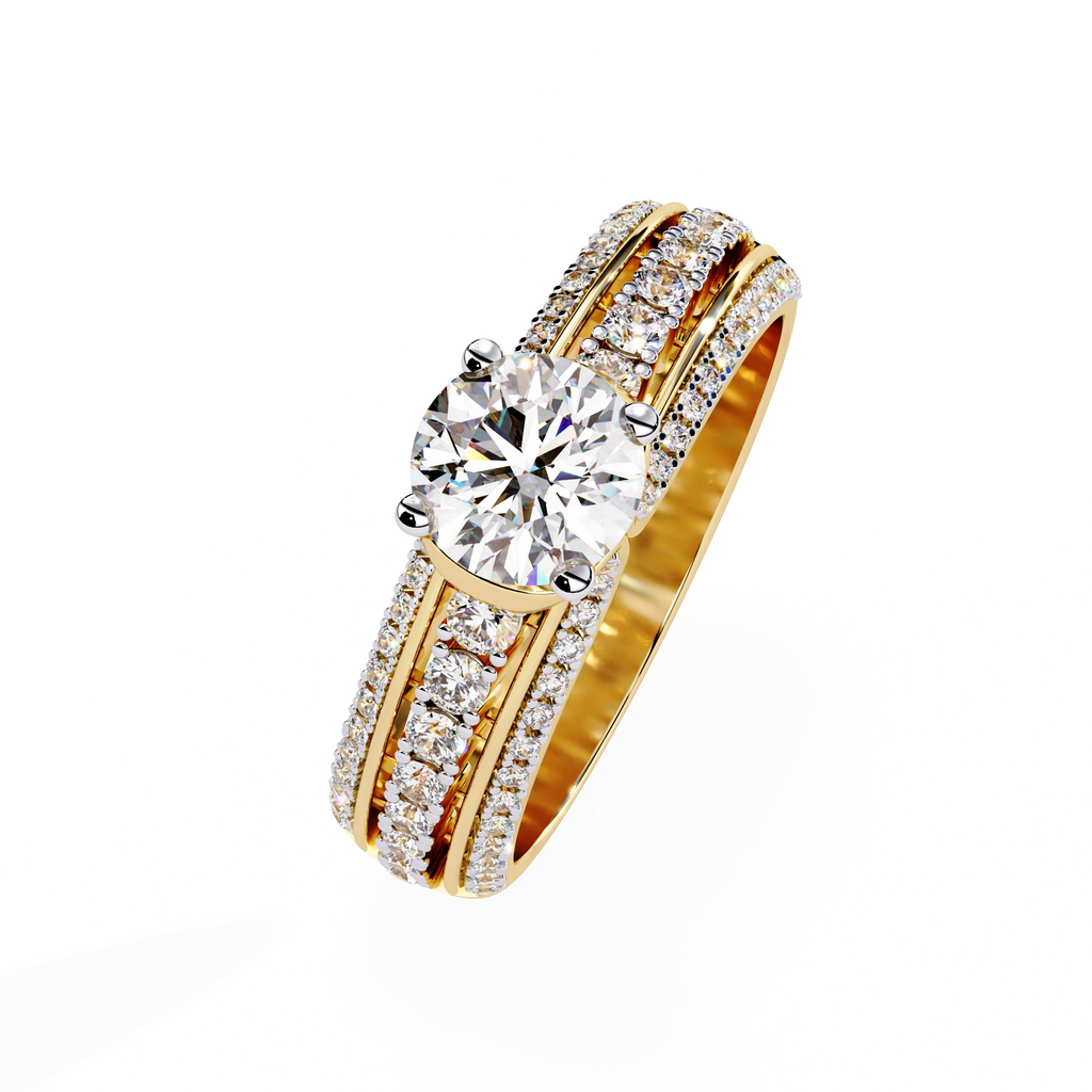 Modern Solitaire Diamond Band Ring