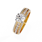 Modern Solitaire Diamond Band Ring