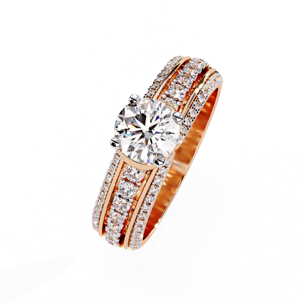 Modern Solitaire Diamond Band Ring